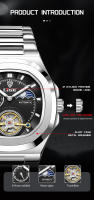 Reloj Mecánico LIGE Dual Seconds Tourbillon Para Hombre Acero Inoxidable Auténtico Reloj De Noche Luminoso Resistente Al Agua - details 4