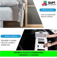 Taburete Plegable de Plástico | 22cm y 32cm | Blanco o Rojo | Compacto y Resistente - details 2