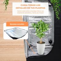 Armario de Cultivo Interior Growbox Mobiclinic® 80x80x160 cm Reflectante Premium Mylar 97% Hidropónico Impermeable Fondo Desmontable Tejido Nylon Grueso Estructura Resistente Grow Tent - details 3