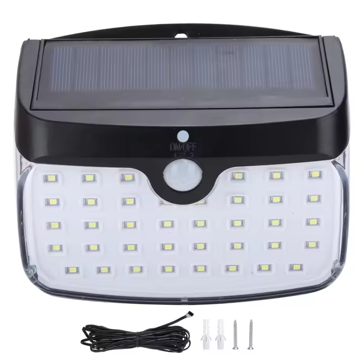 GY003‑1 Lámpara de pared solar impermeable de 50 LED, luz exterior con sensor de movimiento separable - 1