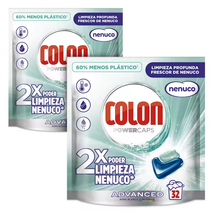 Colon Nenuco Detergente para la Lavadora - 64 Cápsulas, Apto Ropa Blanca y Color, Poder Antimanchas, Aroma Fresco - 1