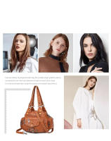 Nueva Moda Bolso De Hombro Para Mujer De Cuero Suave De Alta Calidad Marca Famosa Diseñador Bolso De Mano De Lujo Bolsos De Hombro Casual Con Decoración De Rivet - details 12