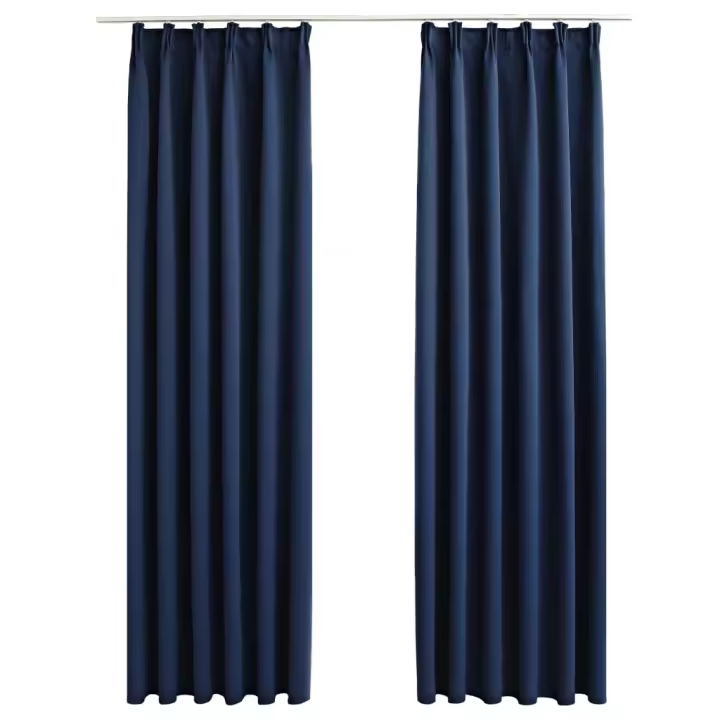 vidaXL Cortinas Opacas con Ganchos 2 Piezas 140x175 cm Decoración Visillo Color Azul,  Taupé,  Negro y mas - 1