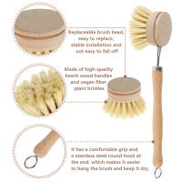 Cepillo De Platos De Madera Duradero Y Portátil Para Limpieza De Cocina Con Sisal Y Coco Ecológico Y Sin Residuos - details 8