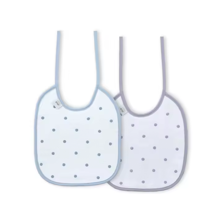 BAVETE (PACK 2 UNIDADES) 100% ALGODÃO- CINZA & AZUL - 1