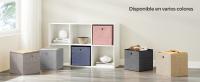SONGMICS Cajas de Almacenamiento, Juego de 6 Cajas de Tela No Tejida con Asa, 30 x 30 x 30 cm, Unidad de Almacenamiento, para Estantes, Plegable, Almacenamiento de Ropa, Beige Arena/Topo Jaspeado/Negro Jaspeado - details 0