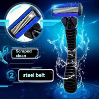 Cuchilla De Afeitar De Acero Inoxidable Para Hombres 6 Capas, Afeitado Limpio Y Suave Con Lavado De Agua Clásico - details 2