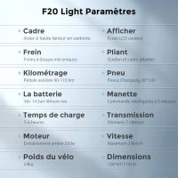 FAFREES F20 Light Bicicleta Eléctrica Plegable para Ciudad Motor de 48V 250W Velocidad Máxima de 25km/h Batería de 14.5Ah Neumático de 20*1.95'' Cambio Shimano de 7 velocidades - details 13