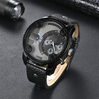 Reloj De Hombre CAGARNY 6819 Clásico Grande Cuero Resistente Al Choque Con Indicador De Fecha Y Agujas Marcadores Arábigos Reloj Casual Para El Día - details 4