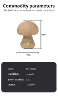Lámpara De Noche LED INS Con Interruptor Táctil En Madera Estilo Búho Decorativa Para Dormitorio Y Habitación De Niños Luz De Mesa Suave Para Dormir - details 2