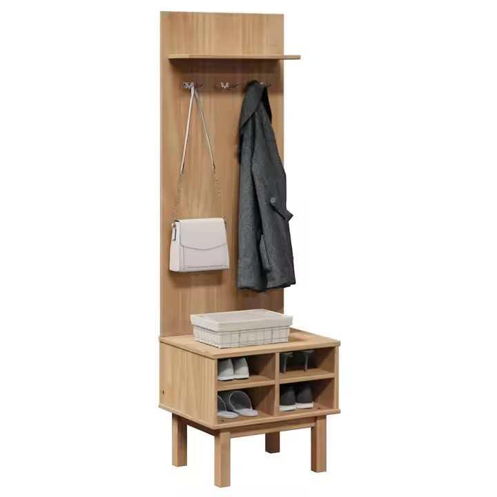 vidaXL Mueble de recibidor OTTA madera maciza de pino 50x40x160 cm - 1