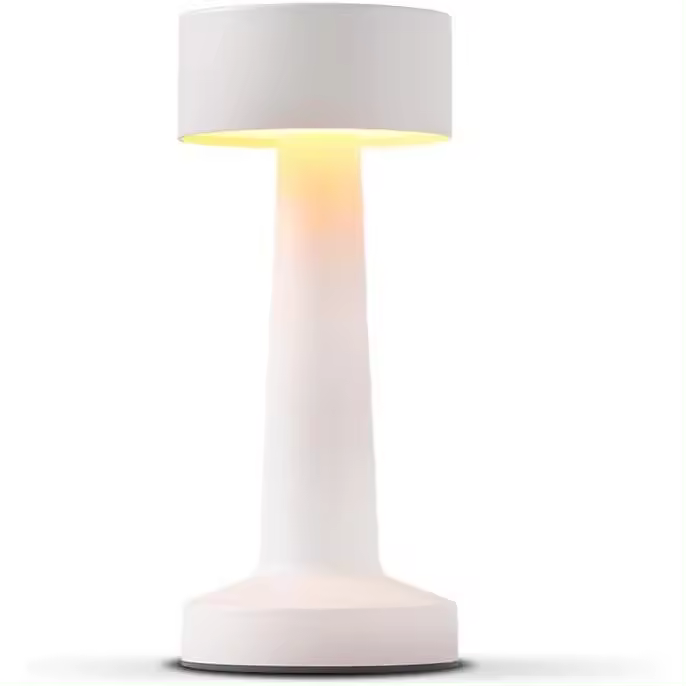 Lámpara de Mesa LED portátil, Brillo metálica de 3 grados de lámpara de escritorio, lámpara recargable con control táril de 3 Colores, de Noche Luz, lámpara de Noche (Blanca) - 1