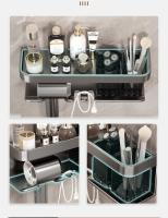 Estante De Pared Para Baño De Aluminio Aviación Organizador De Hogar Accesorios Y Suministros Para Secador De Pelo Soporte Cráneo Montado En La Pared - details 5
