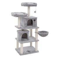 Árbol para gatos con postes recubiertos de sisal, rascador con varias plataformas y centro de actividades para gatos, color a elegir - details 8