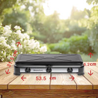 Hornillo a Gas Portátil Melchioni Family Minerva con 2 Quemadores, Encendido Fácil y Control de Llama, Acero Enamelado, para Uso Exterior - details 2