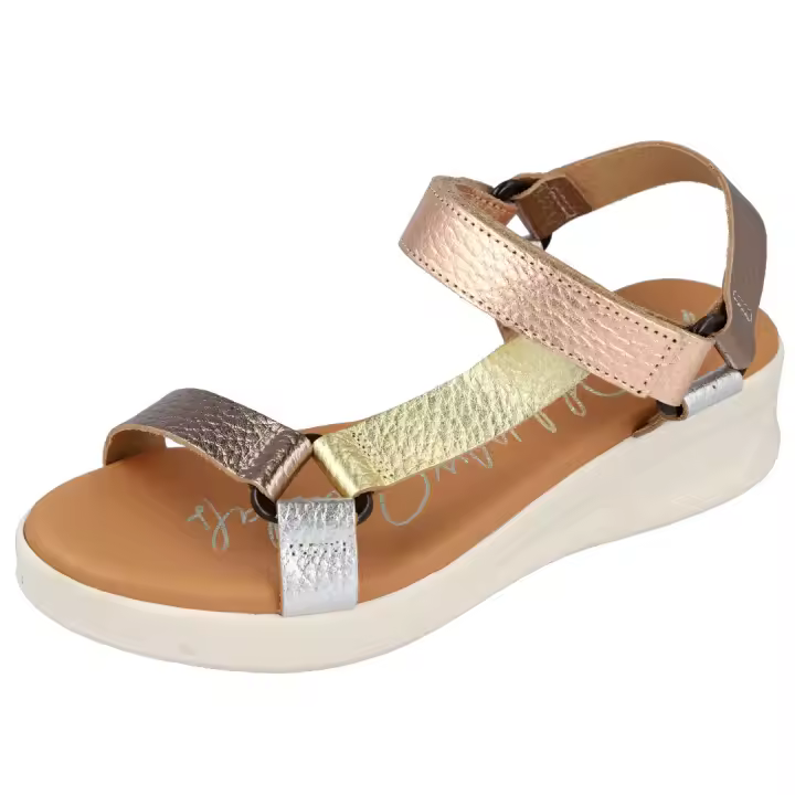 Shoes Sandalias Planas marca Oh! My Sandals para mujer en color metalizado - 1