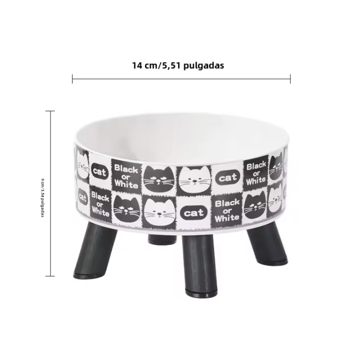 Tazón De Gato De Acero Inoxidable Con Diseño Elevado Antideslizante Y Preventa De Derrames Tazón De Agua Para Perros Y Gatos Con Forma Alta - 1
