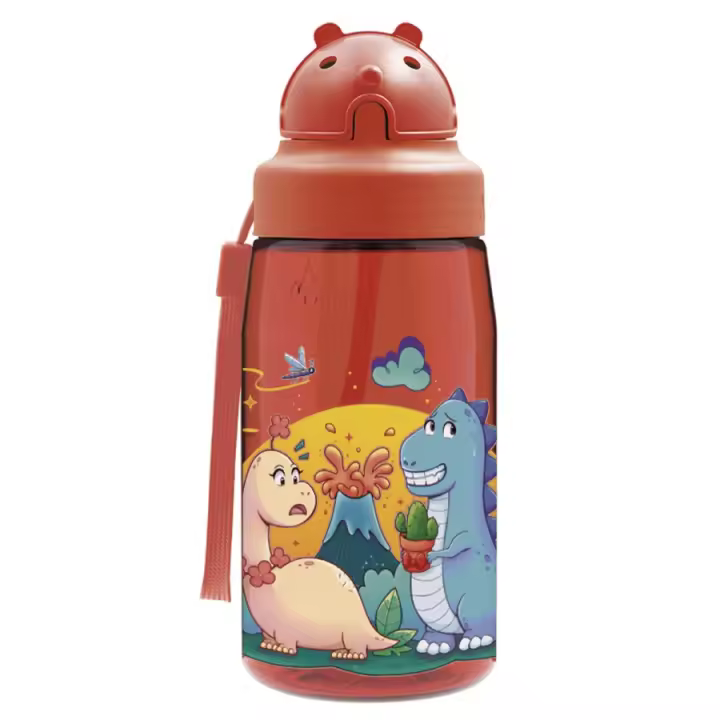 Botella DINOS LOVE de tritan 450 ml con pajita de Laken - 1