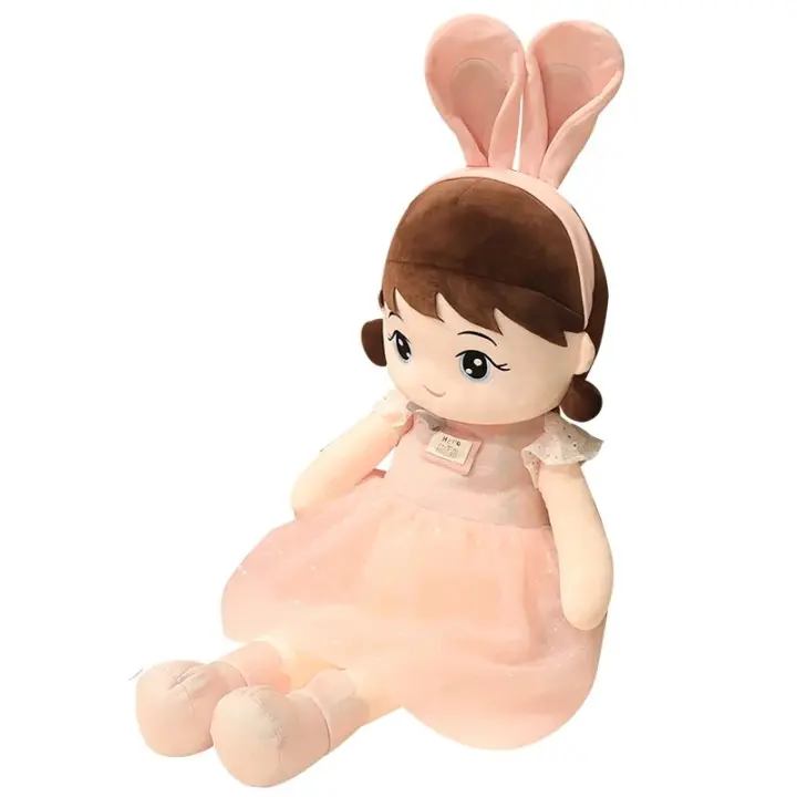 Muñeca De Peluche Kawaii De 45cm Con Orejas De Conejo Juguetes Suaves Para Niñas Regalo De Cumpleaños O San Valentín - 1