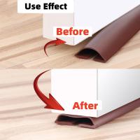 Tira De Sellado De Puerta De Silicona Autoadhesiva Protector De Ranura Acolchado Reducción De Ruido Y Viento Accesorio Doméstico Blanco/Marrón - details 2