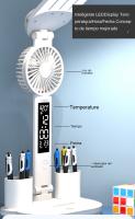 Lámpara De Mesa Recargable Para Estudio Con Ventilador Y Pantalla LED Luz De Lectura Sin Sombrilla Control Táctil Incluye Batería - details 2