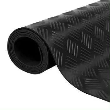 Suelo de Goma Antideslizante | Pavimento de Caucho para Interiores y Exteriores | Alfombra Negra Antideslizante Moto | Esterilla Caucho | Suelo de Goma PVC Negro - 1