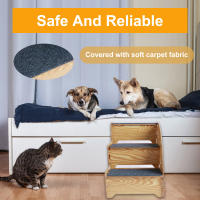 Escaleras De Madera Para Perros 3 Niveles Antideslizantes Pasarela Para Sofá Y Cama Pequeños a Grandes Mascotas Pasos Desmontables Para Perros Y Gatos - details 4
