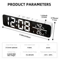 Reloj De Espejo WiFi Tuya Con Sensor De Temperatura Y Humedad Alarma USB Para Decoración De Sala De Estar Pantalla LED Tiempo Y Fecha - details 13