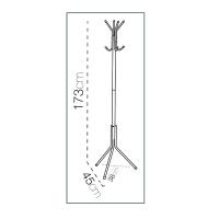 Perchero Metálico, 45x38x173cm, Perchero de Pie de Estilo Minimalista, Blanco / Negro Soporte para Colgar Abrigos Sombreros Bolsos, con 8 Ganchos, para Oficina, Hogar - details 3