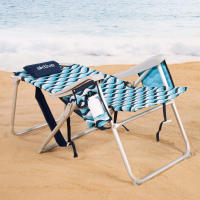 Aktive - Pack 2 sillas de playa XL plegables, aluminio y poliéster, 5 posiciones, antivuelco, asas mochila, bolsillos, color azul, modelo Aruba - details 2