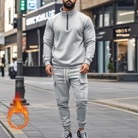 Conjunto Deportivo Casual Para Hombres Verano Otoño Invierno Con Cierre De Cremallera Y Veludo Tejido De Poliéster Talla S a XXXL - details 129