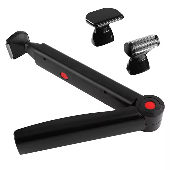 Afeitadora eléctrica de pelo de espalda, afeitadora portátil recargable por USB, depilación de espalda de mango largo, afeitadora corporal plegable - 1