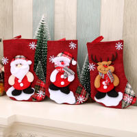 Babero De Navidad Para Niños Con Calcetines De Santa Claus Y Muñeco De Nieve Decoración De Árbol De Navidad Para El Hogar Material De Tela No Tejida - details 6