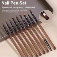 9PCS Línea De Pincel Para Uñas De Gel UV DIY Herramienta De Dibujo Para Manicura Y Diseño De Uñas Acrílicas Pincel De Técnica De Punto De Punta - details 0