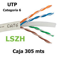 Cable UTP Categoría 6. 305 m.  LSZH: Baja emisión humos y Libre de Halógenos. TRICOM - details 0