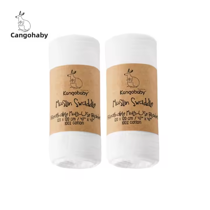 Kangobaby Set De 2 Pañales De Muselina De Algodón 100% Para Bebé Recién Nacido Toalla De Baño Y Envoltura Para Bebé Con Estampado Floral Adecuado Para Todas Las Estaciones - 1