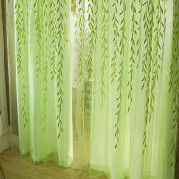 Cortinas De Tulle Elegantes Y Modernas Para Sala De Estar Dormitorio Cocina Verdes Hoja Cortinas Transparentes Para Ventana Cortinas Cortinas De Tela Voile - details 7