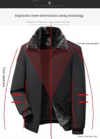Chaqueta De Poliéster Impermeable Para Hombres Con Capucha Casual De Invierno Cuello Erguido Manga Larga Abrigo Acolchado Windbreaker Outerwear - details 1