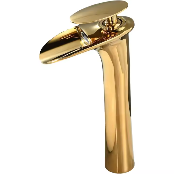 Grifo de baño en Cascada Dorado: Grifo de baño Alto - 1