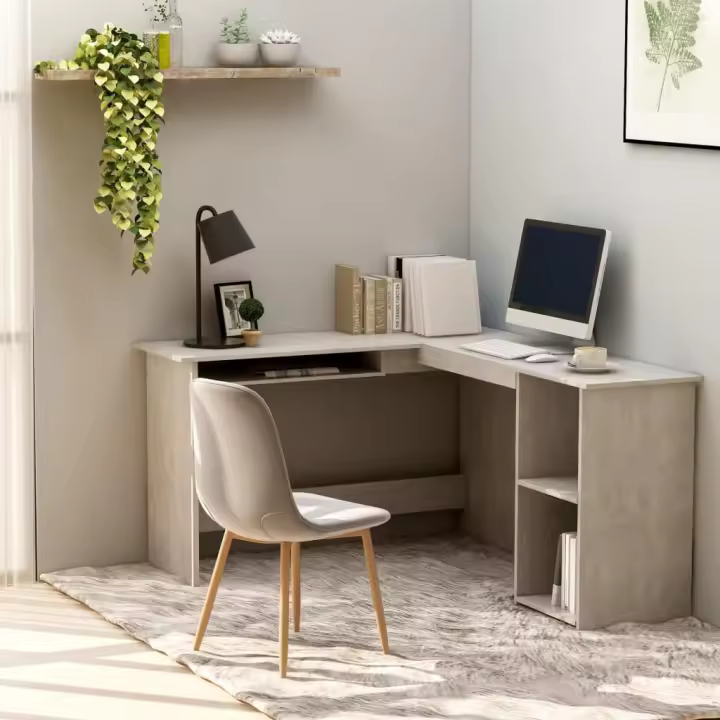Escrito de Esquina en forma de L gris Hormigón 120x140x75cm multicapa - 1