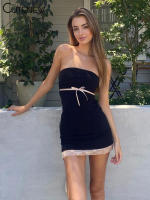 Vestido Mini De Encaje Sólido Negro Para Mujer Verano 2023 Estilo Hipster Sexy Con Pecho Empapado Ajustado Y Cintura Natural Vestimenta De Fiestas Nocturnas - details 23
