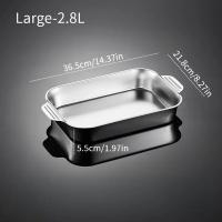 Pan De Asar Rectangular De Acero Inoxidable Para Pescado Herramienta De Hornear Antiadherente Para Asar En Horno Accesorios De Cocina - details 2
