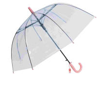J.S ONDO Paraguas Infantil Transparente, paragua liso sin dibujo,Largo 50 cm Alto Material Plástico Estructura de Fibra 8 Varillas 68 cm Ancho con forma de cúpula con silbato - details 7