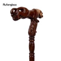 Bastón De Madera De Leopardo Marrón Para Moda Decorativo De Vampire Cospaly Fiesta Mace Varita Halloween Crosier 93cm - details 5
