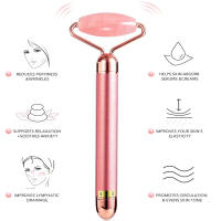 Báscula De Belleza 5 En 1 24K Oro Con Masajeador Eléctrico De Cuarzo Rosa Y Jade Rodillo 3D Levantamiento Facial Y Corporal Gua Sha - details 3