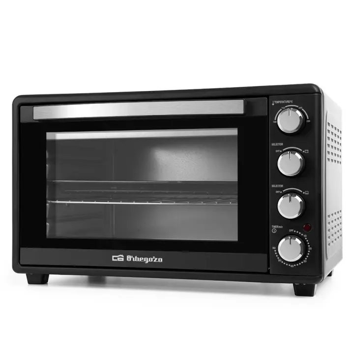 Orbegozo horno eléctrico de sobremesa HO 455, 45 litros, temporizador, selector de temperatura, termostato regulable, bandeja recogemigas, accesorios, 2000 W - 1