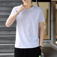 Camiseta De Verano Para Hombre Manga Corta Estilo Casual Cuello Redondo Color Sólido Versátil Ligera Y Transpirable - details 5