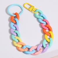 Llavero De Plástico Acrílico Colorido En Cadena Creativo Hecho a Mano Antipérdida Para Teléfono Móvil Para Mujeres Y Niñas Joyería DIY Regalos - details 2