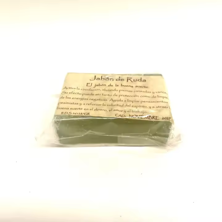 2x Jabón de Ruda Artesanal para la buena suerte y Energía positiva - Elimina Negatividad, Atrae Amor, Dinero y Trabajo - 100g x 2 | Set de 2 unidades - 1