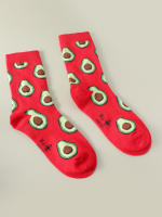 2 Pares De Calcetines De Algodón Transpirable Para Hombres Y Mujeres Con Patrón De Aguacate Divertido Calcetines De Muñeca Para Parejas Talla EU39-42 - details 1